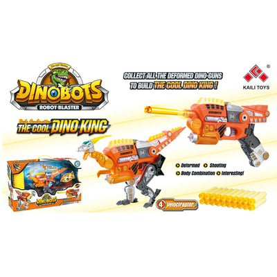 Dinobots Velociraptor Dino Dinosaur Robot Transformer Blaster Soft Foam Gun