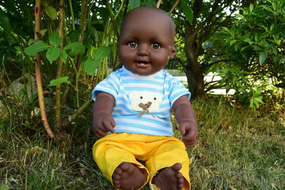 Large 18" Charles Baby Boy Black Afro Doll - High Quality Vinyl Heavy Weight
