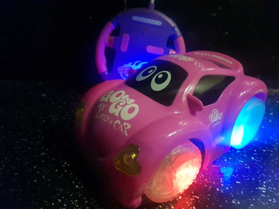 Pink Singing & Lights BEETLE Radio Remote Control Car 4 Channel RC Car