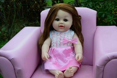18" Large Lovely Baby Girl Prom Dress Doll 46cm 100% Vinyl.Life Weight 1kg