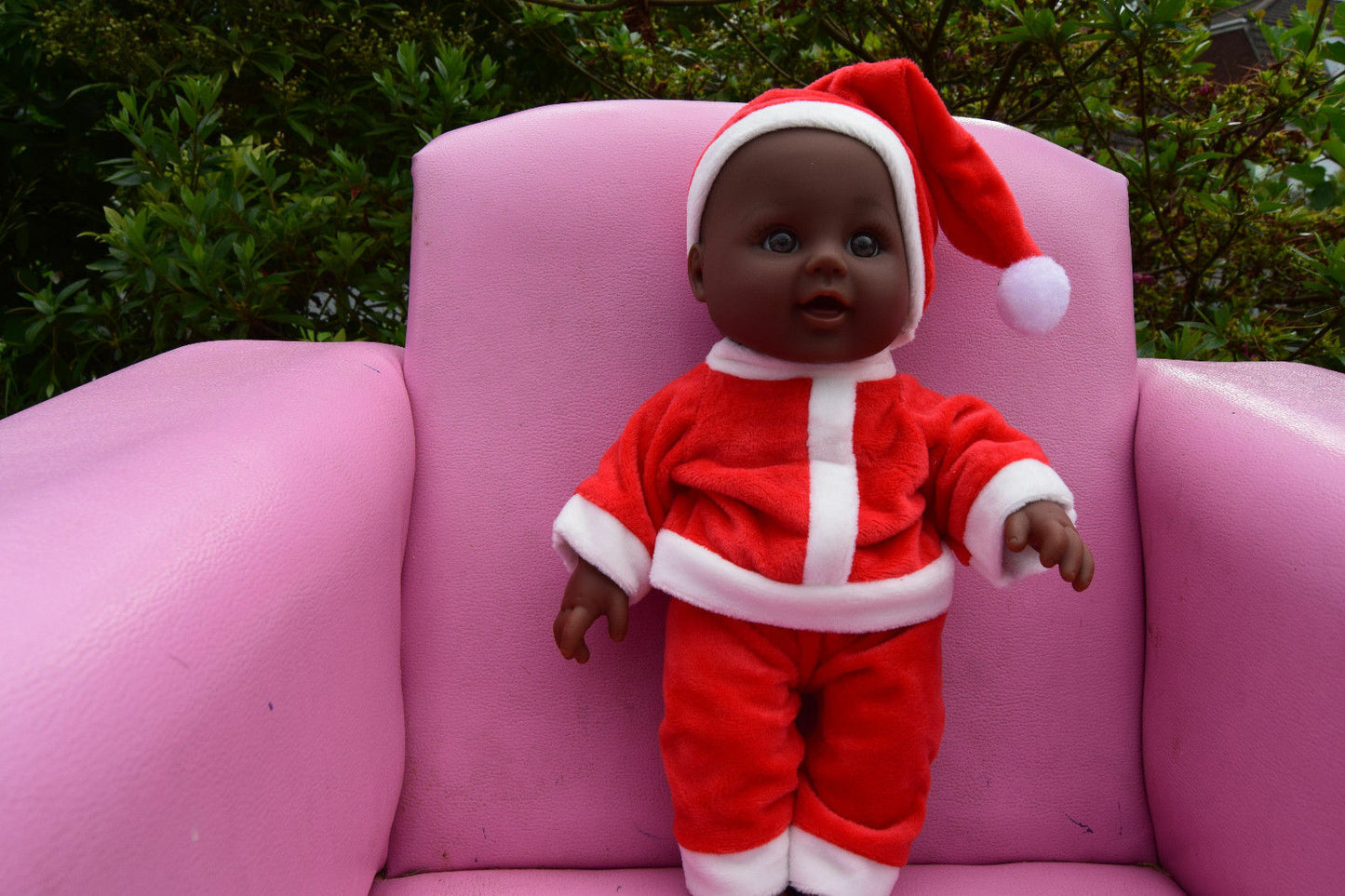 12" Afro Black Talking Baby Boy Doll Santa Little Helper Doll Merry Xmas Doll