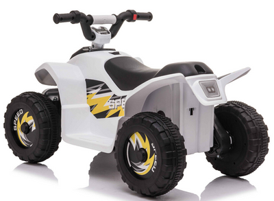 ATV Quad Bike Ride on 6V Kids Electric Car for Toddler 18-36 (White)