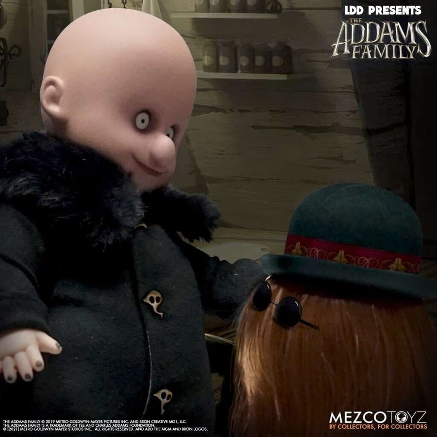 Mezco Living Dead Dolls Addams Family Uncle Fester & Cousin It 2 Pack Figures
