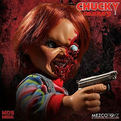 Child´s Play 3 Pizza Face Talking Doll 15" Mega Scale Official Mezco