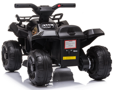 6V ATV Quad Bike Ride on - Kids Electric Car for Toddler - 18-36 Month (Black)
