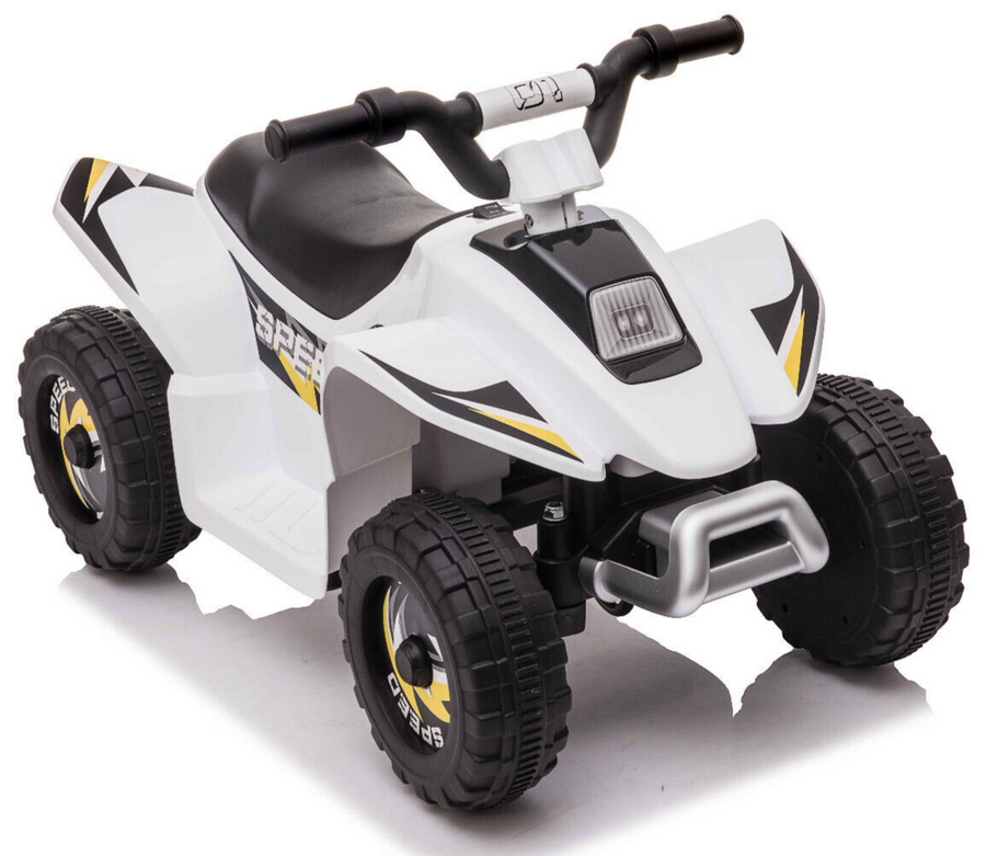 ATV Quad Bike Ride on 6V Kids Electric Car for Toddler 18-36 (White)