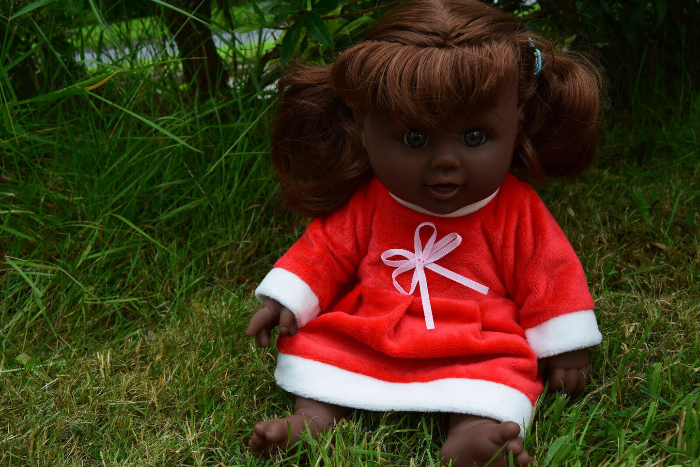 12" Afro Black Talking Baby Girl Doll Santa Helper Doll Merry Xmas Doll