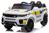 12V Kids Ride On Jeep Police Car Parental Remote Control Siren Lights White