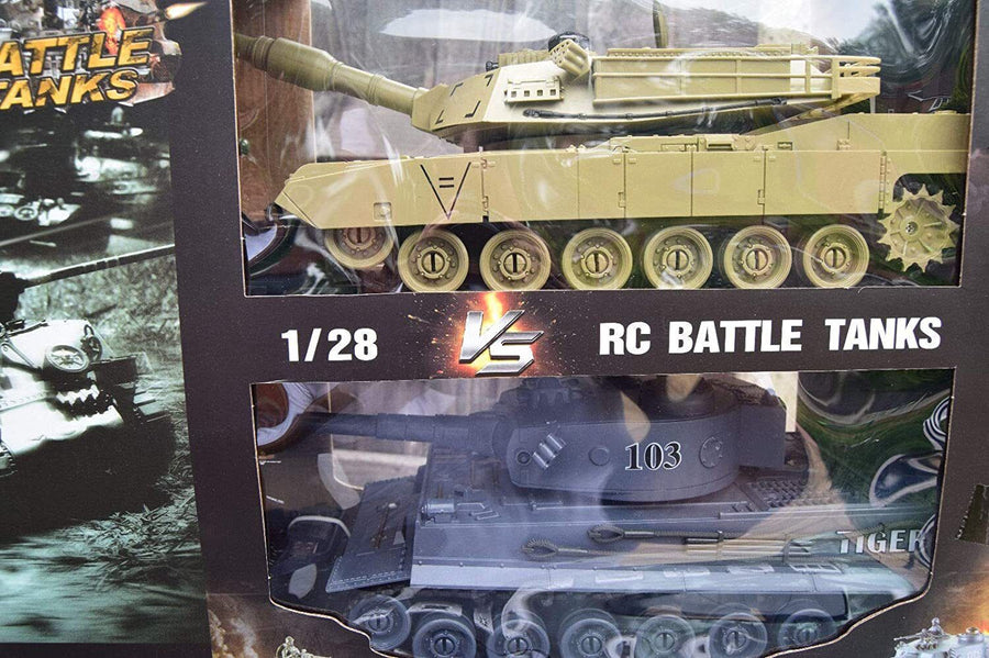 Large RC Twin Battle Tank Radio Remote Control Tank Abrams M1-A2 Vs Tiger-I