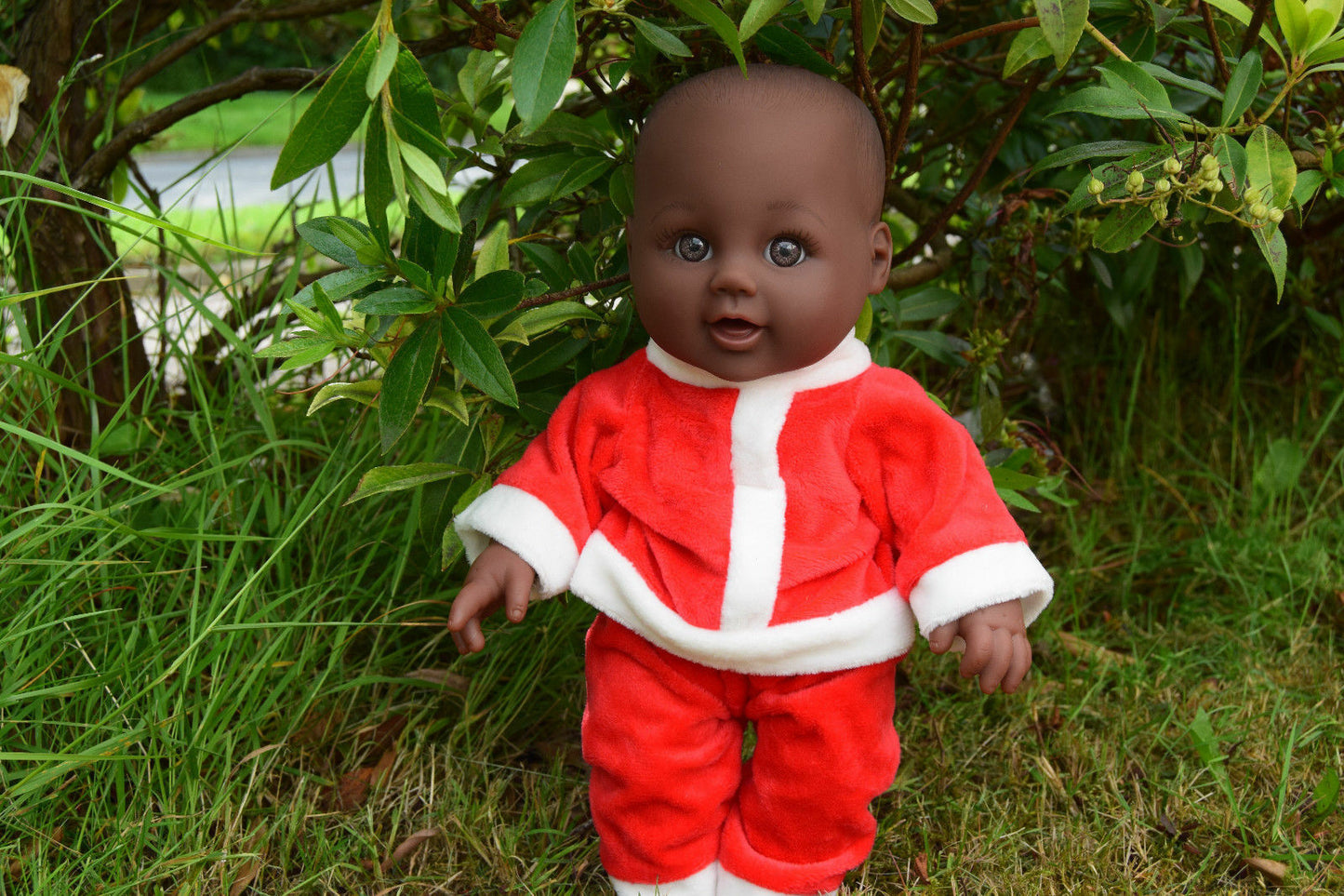 12" Afro Black Talking Baby Boy Doll Santa Little Helper Doll Merry Xmas Doll