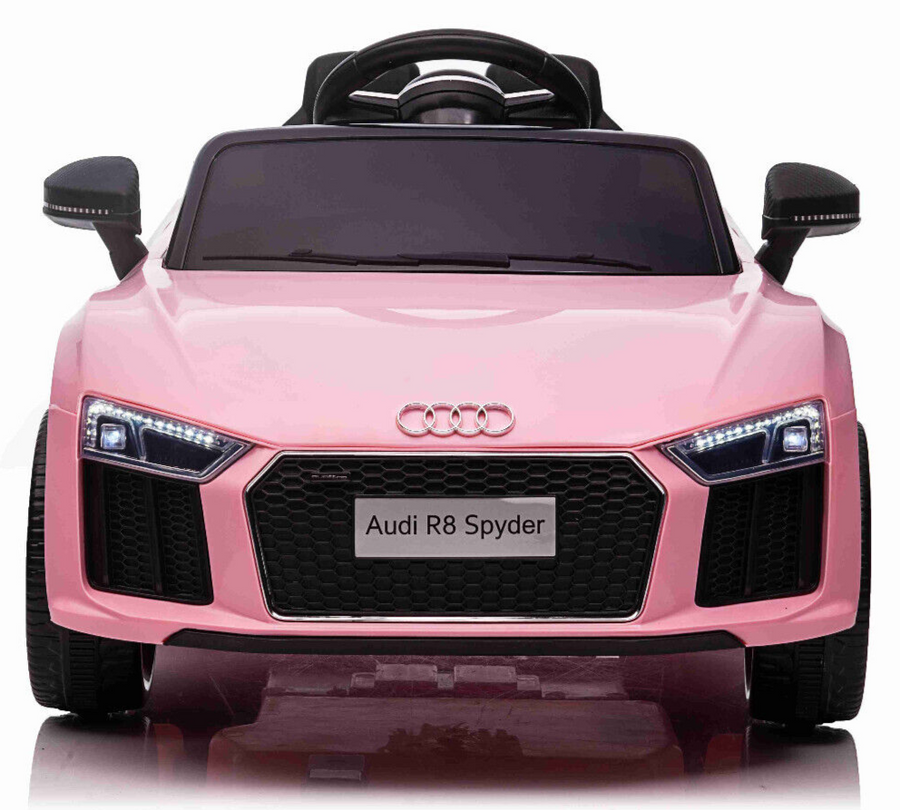 12V Audi R8 Spyder Licensed Electric Kids Ride On Car Parental Remote Pink