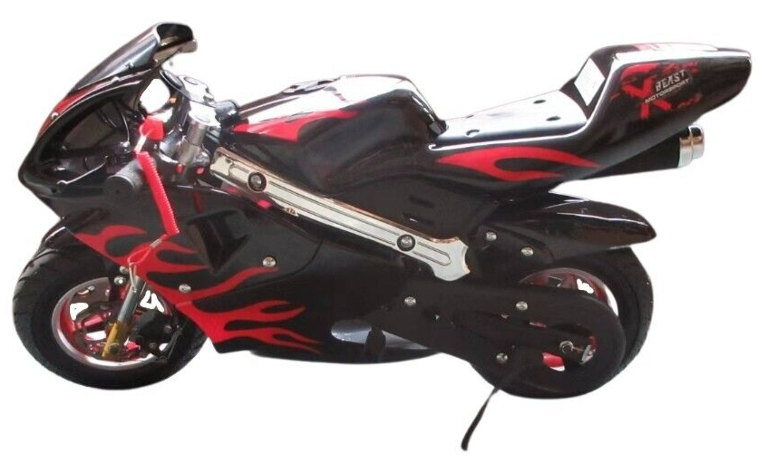 49cc Mini Pocket Motorcycle Bike RED Moto Racer Petrol Off Road Dirt Bike
