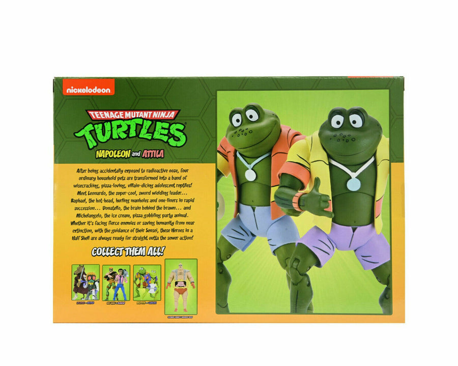 NECA TMNT Turtles Cartoon Napoleon & Atilla Frog 2 Pack 7" Action Figures